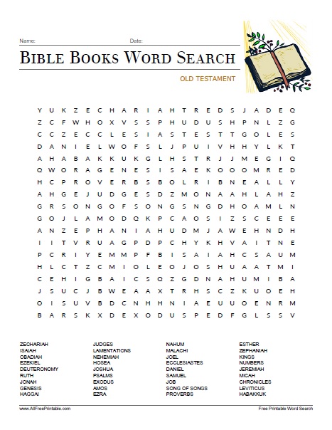 Featured image of post Free Printable Books Of The Bible Word Search