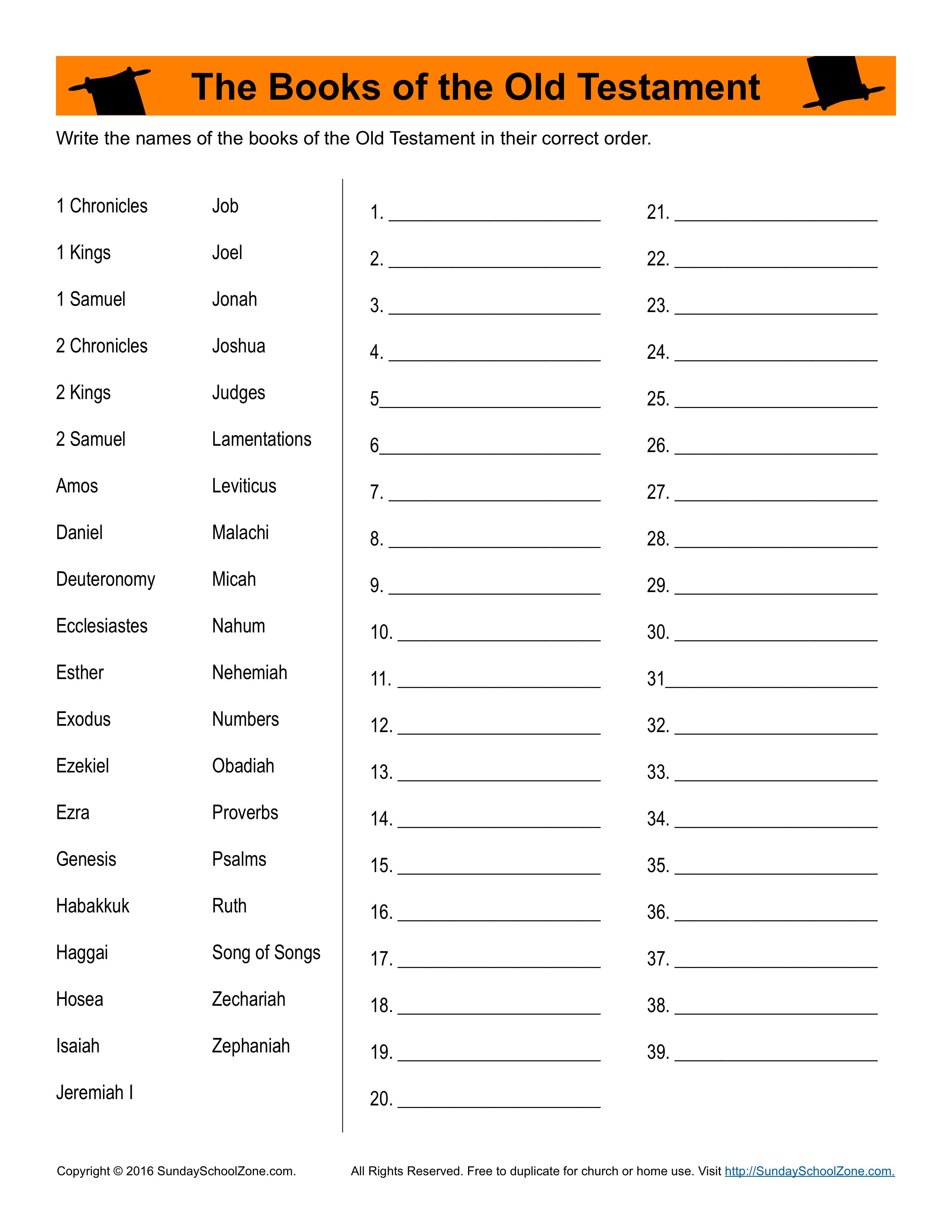 Featured image of post Free Printable Books Of The Bible Worksheets