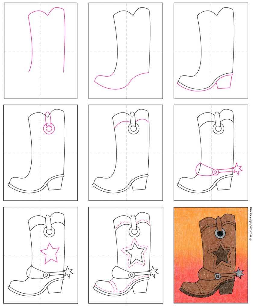 Featured image of post How To Draw Cowboy Boots Easy