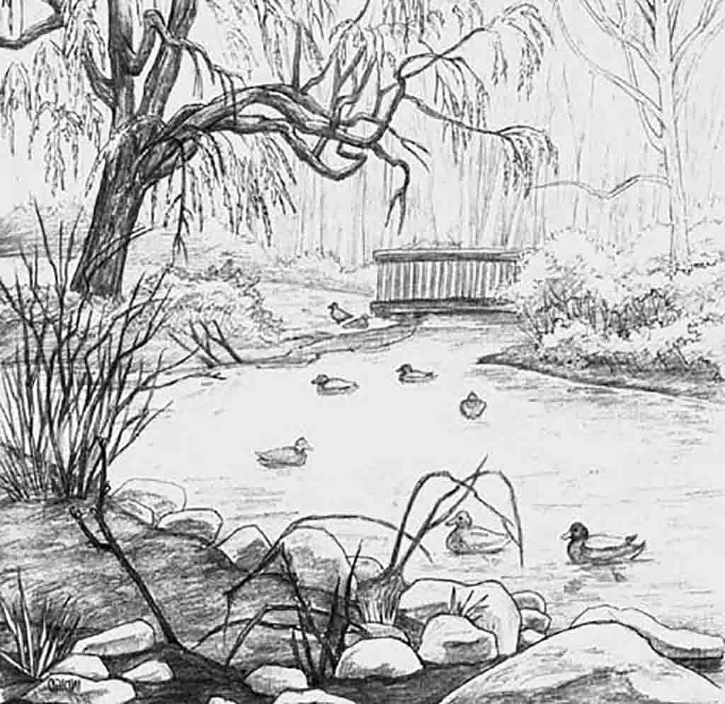 Featured image of post Nature Easy Scenery Drawing Black And White