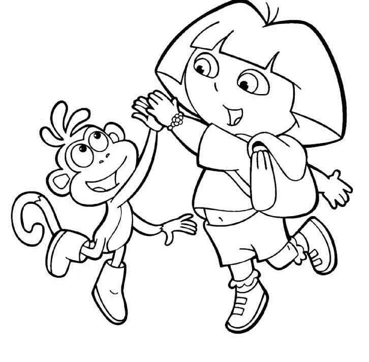 Featured image of post Printable Dora And Boots Coloring Pages