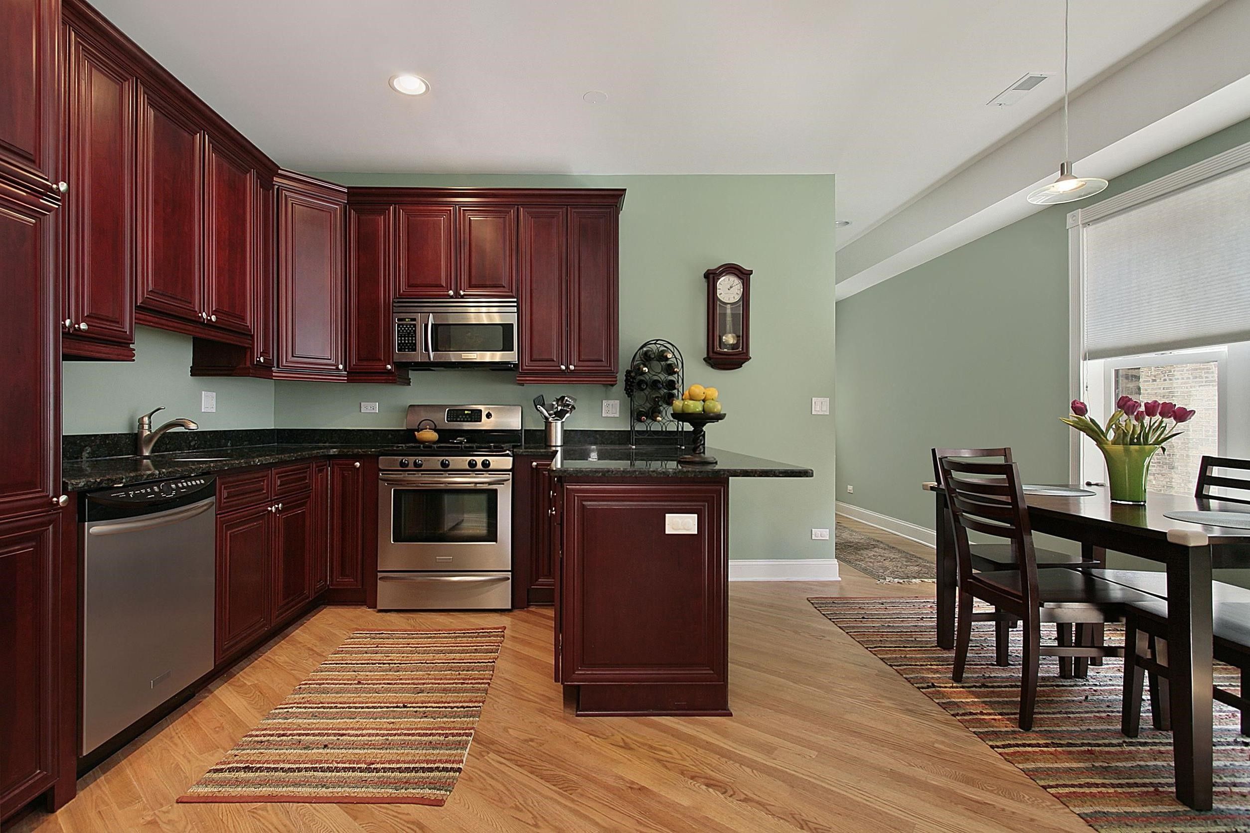 Featured image of post Sage Green Kitchen Walls Dark Cabinets